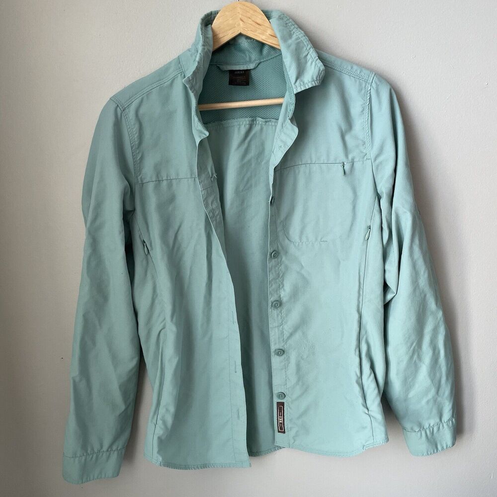 REI Co-op Womens‎ Blue Long Sleeve Button Up Athletic Size Small